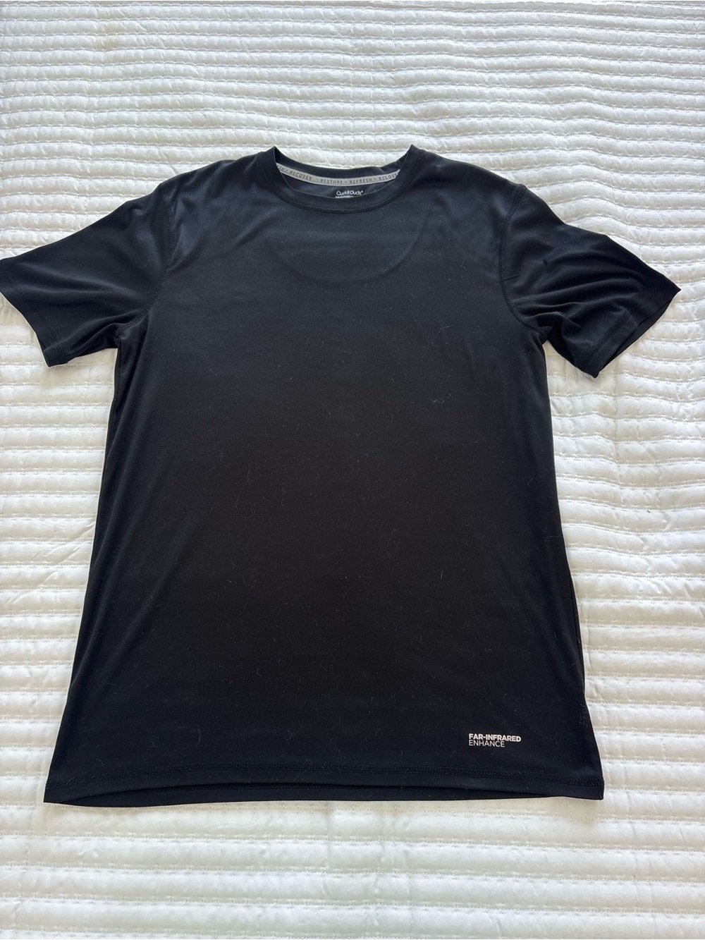 Cuddl Duds Black Short Sleeve Crew Tee - Soft‎ Stretch